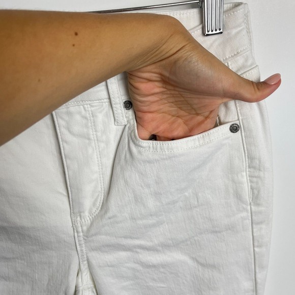 NYDJ Harper Crop Jeans Optic White Slimming High Rise Lift Tuck Technology Sz 2 - Picture 8 of 11